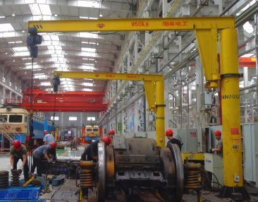 鐵路機務段利用PK電動葫蘆吊裝轉向架